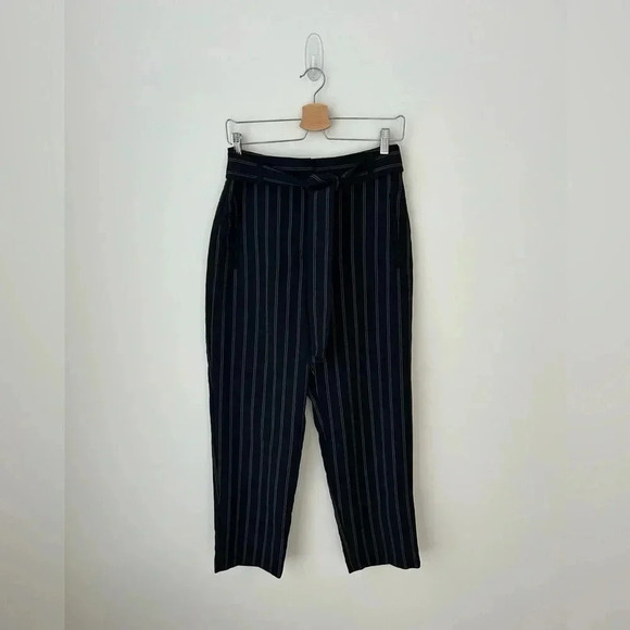Aritzia Wilfred Jallade Stripe cropped 90s preppy trouser Pants black and white - Picture 2 of 12
